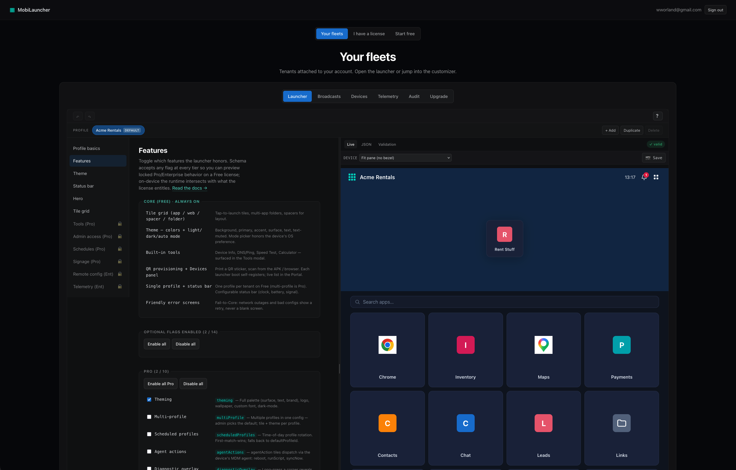 Customize from the Portal